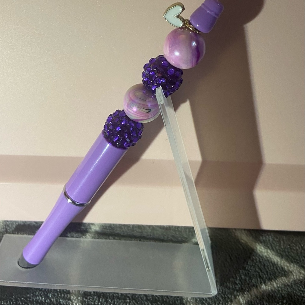 Beaded Pen Heart Charm